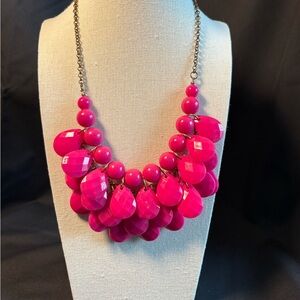 Vibrant Fuchsia Beaded Necklace